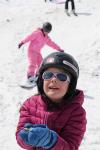 Ohakune Oct 2020 08 - Sophie eating snow, Turoa