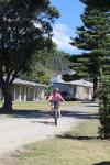 Mahia Peninsula 11 - Sophie riding in Mahia Peninsula Campground