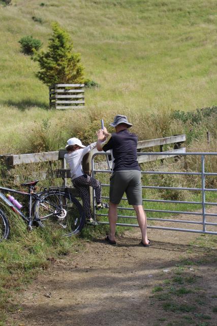 Battle Hill Farm Park 23 - Getting help to open the gate